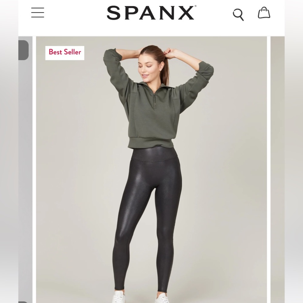 Spanx petite Faux leather leggings